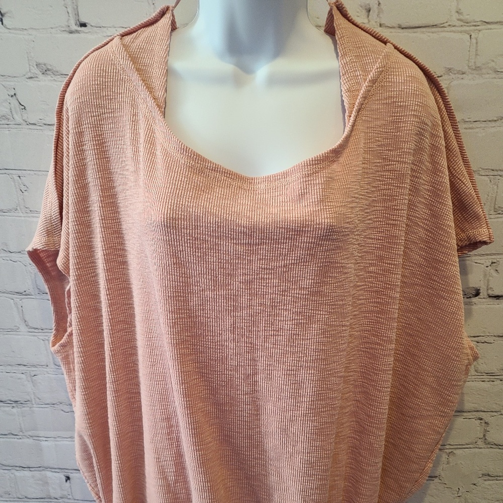 EASEL SHORT SLEEVE CROSS BACK TOP PINK SIZ…